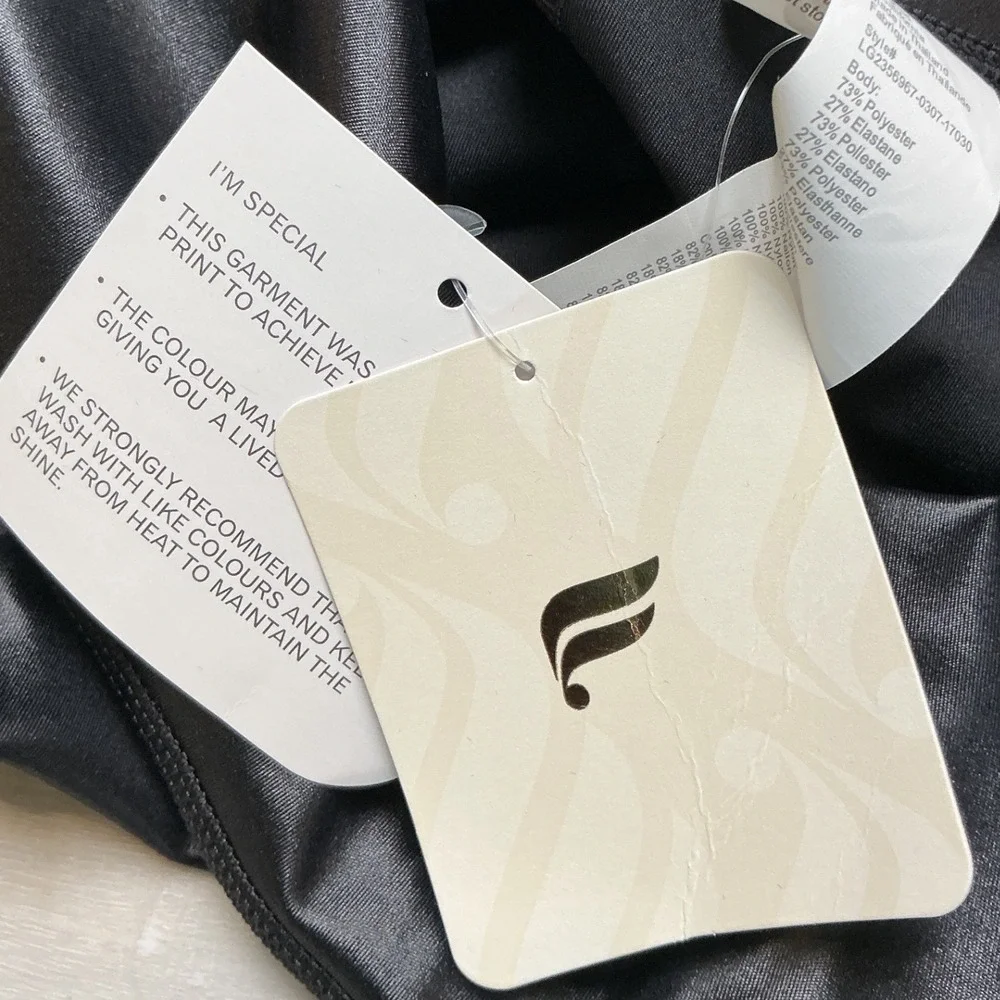 Fabletics Motion365+ Contour Leggings Women S Black Shine New‎ With Tags